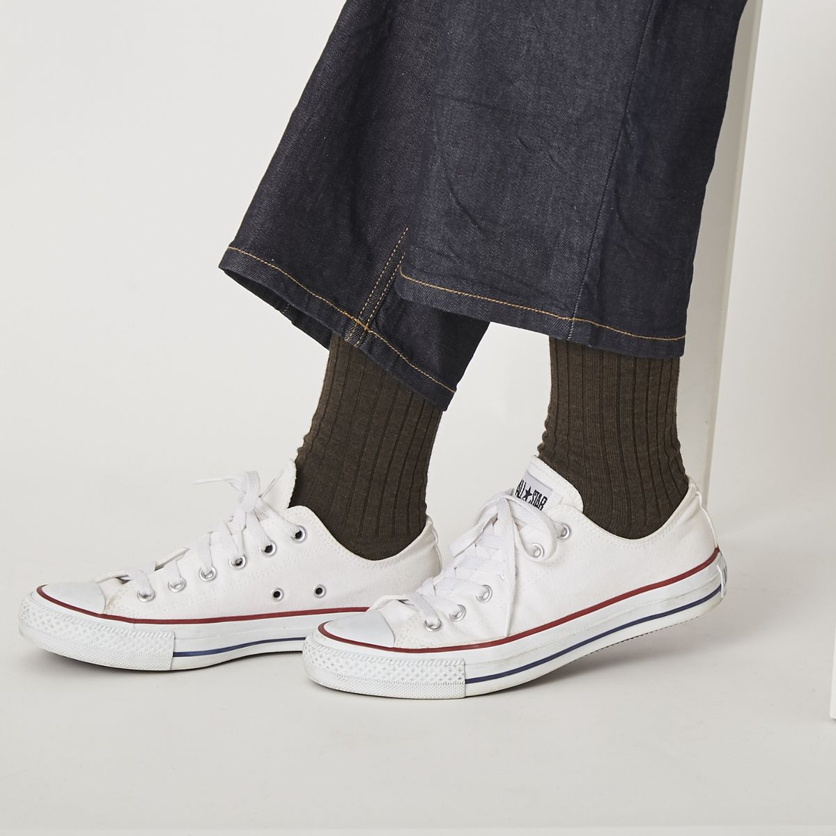 hakne/メリノウールリブハイソックス